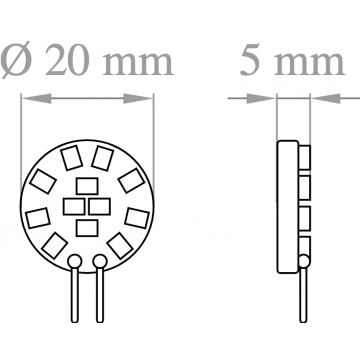 Lampadina led bispina Lampo 1.8W 4100K luce naturale attacco G4 12V