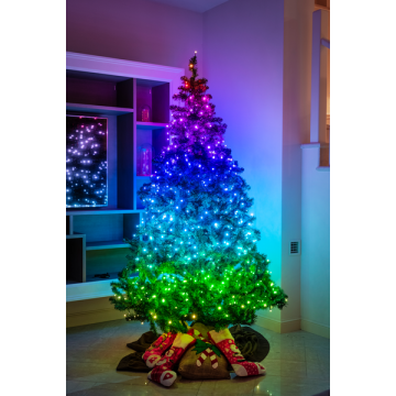 Serie 20 luci di Natale led a campana multicolore RGB a batterie 2 mt  catena 2