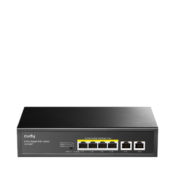 Switch PoE+ a 4 porte Gigabit 10/100/1000 + 2 Uplink Gigabit Cudy 65W GS1006P