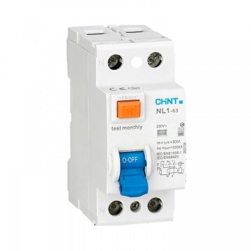 Interruttore Differenziale Puro CHINT 1P+N 25A 30mA 10kA Tipo F NL1-63/25-2P-F30 263717