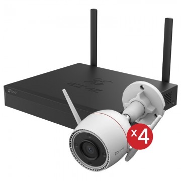 KIT HOME SECURITY 1 NVR 8 canali + 4 telecamere WIFI H3C 2K Ezviz